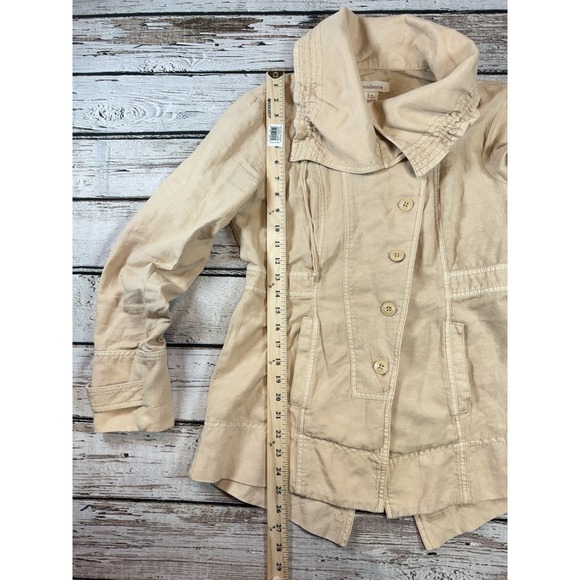 Sundance Womens Every Angle Linen Blend Jacket‎ Size S Beige Button Up Outerwear - Picture 6 of 8